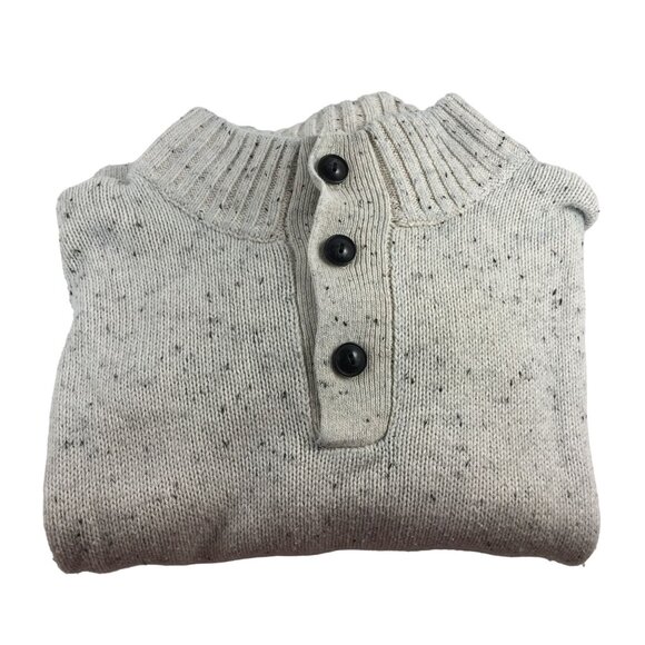 CHAPS 1/4 BUTTON WHITE SWEATER PULLOVER MENS SIZE LARGE - Picture 3 of 4